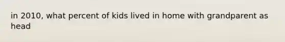 in 2010, what percent of kids lived in home with grandparent as head