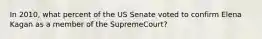 In 2010, what percent of the US Senate voted to confirm Elena Kagan as a member of the SupremeCourt?