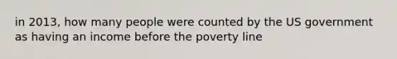 in 2013, how many people were counted by the US government as having an income before the poverty line