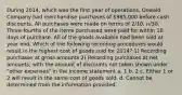 During 2014, which was the first year of operations, Oswald Company had merchandise purchases of 985,000 before cash discounts. All purchases were made on terms of 2/10, n/30. Three-fourths of the items purchased were paid for within 10 days of purchase. All of the goods available had been sold at year end. Which of the following recording procedures would result in the highest cost of goods sold for 2014? 1) Recording purchases at gross amounts 2) Recording purchases at net amounts, with the amount of discounts not taken shown under "other expenses" in the income statement a. 1 b. 2 c. Either 1 or 2 will result in the same cost of goods sold. d. Cannot be determined from the information provided.