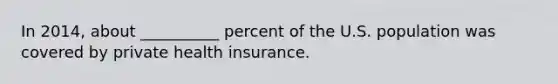 In 2014, about __________ percent of the U.S. population was covered by private health insurance.