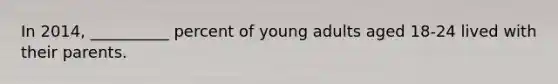 In 2014, __________ percent of young adults aged 18-24 lived with their parents.