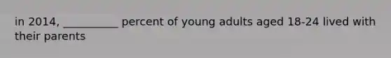 in 2014, __________ percent of young adults aged 18-24 lived with their parents