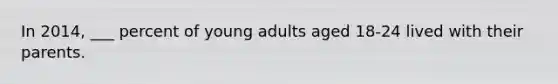 In 2014, ___ percent of young adults aged 18-24 lived with their parents.