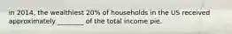 in 2014, the wealthiest 20% of households in the US received approximately ________ of the total income pie.