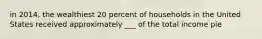 in 2014, the wealthiest 20 percent of households in the United States received approximately ___ of the total income pie