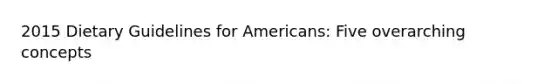 2015 Dietary Guidelines for Americans: Five overarching concepts