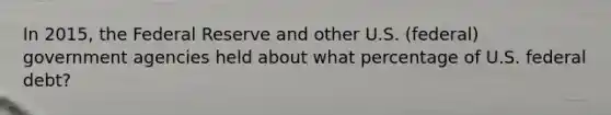 In 2015, the Federal Reserve and other U.S. (federal) government agencies held about what percentage of U.S. federal debt?