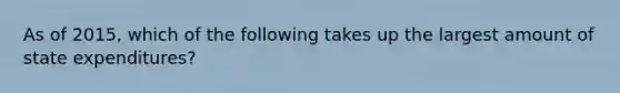 As of 2015, which of the following takes up the largest amount of state expenditures?