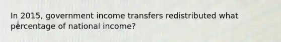 In 2015, government income transfers redistributed what percentage of national income?