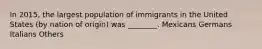 In 2015, the largest population of immigrants in the United States (by nation of origin) was ________. Mexicans Germans Italians Others