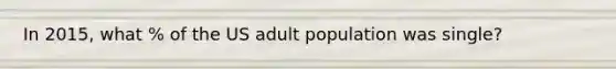 In 2015, what % of the US adult population was single?