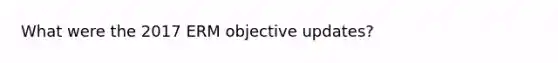 What were the 2017 ERM objective updates?