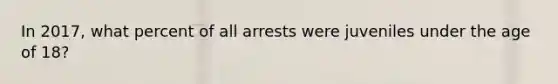 In 2017, what percent of all arrests were juveniles under the age of 18?