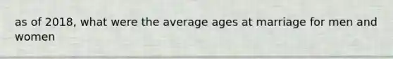 as of 2018, what were the average ages at marriage for men and women