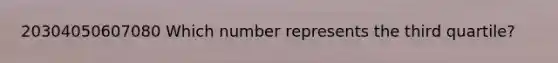 20304050607080 Which number represents the third quartile?