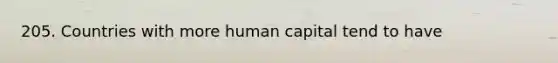 205. Countries with more human capital tend to have