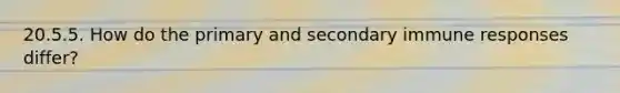 20.5.5. How do the primary and secondary immune responses differ?