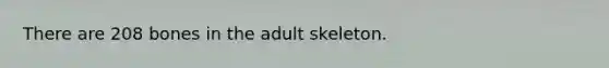 There are 208 bones in the adult skeleton.