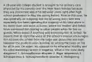 A 20-year-old college student is brought to his primary care physician by his parents over the New Years holiday because they are concerned about his behavior since right after high school graduation in May the spring before. Prior to this year, he was generally an outgoing and social young man, who now reportedly has been spending the majority of his time alone in his dorm room and room at home, where his mother and father have overheard him talking to other people when he has no guests. When asked if anything was bothering him at school, he reports that at night the voice of the school's mascot encourages him to save the school from the large oak grove that will soon takeover the student union building by setting the trees on fire for all to see. On exam, his appears to be otherwise healthy and his urine toxicology screen is negative. What is the most likely diagnosis? 1. Schizoaffective disorder 2. Major depression 3. Schizophrenia 4. Schizophreniform disorder 5. Malingering