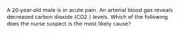 A 20-year-old male is in acute pain. An arterial blood gas reveals decreased carbon dioxide (CO2 ) levels. Which of the following does the nurse suspect is the most likely cause?