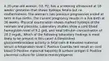 A 20-year-old woman, G3, P2, has a screening ultrasound at 18 weeks' gestation that shows hydrops fetalis but no malformations. The woman's two previous pregnancies ended at term in live births. The current pregnancy results in a live birth at 36 weeks. Physical examination shows marked hydrops of the neonate and placenta. Laboratory studies show a cord blood hemoglobin level of 9.2 g/dL and total bilirubin concentration of 20.2 mg/dL. Which of the following laboratory findings is most likely to be present in this case? A Diminished glucocerebrosidase activity in fetal cells B Elevated maternal serum α-fetoprotein level C Positive Coombs test result on cord blood D Positive maternal hepatitis B surface antigen E Positive placental culture for Listeria monocytogenes