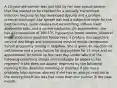 A 20-year-old woman was just told by her new sexual partner that she needed to be checked for a sexually transmitted infection because he has developed dysuria and a profuse urethral discharge. She herself has had a subjective fever for the past two days, some nausea but no vomiting, diffuse lower abdominal pain, and a severe backache. On examination, she has a temperature of 100.5˚F, hypoactive bowel sounds, bilateral lower abdominal quadrant tenderness, a profuse mucopurulent cervical discharge and pronounced cervical motion tenderness. Serum pregnancy testing is negative. She is given an injection of ceftriaxone and a prescription for doxycycline for 14 days and an appointment for follow up the next day. Under which of the following conditions should metronidazole be added to her regimen? If she does not appear improved by the following morning If she develops vomiting or diarrhea If she has a probable tubo-ovarian abscess If she has an allergic reaction to the doxycycline If she has had more than one partner in the past month