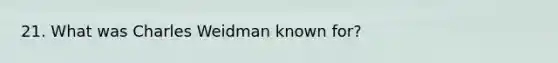 21. What was Charles Weidman known for?