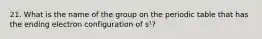 21. What is the name of the group on the periodic table that has the ending electron configuration of s¹?