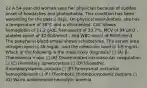 22 A 54-year-old woman sees her physician because of sudden onset of headaches and photophobia. This condition has been worsening for the past 2 days. On physical examination, she has a temperature of 38°C and is disoriented. CBC shows hemoglobin of 11.2 g/dL, hematocrit of 33.7%, MCV of 94 µm3 , platelet count of 32,000/mm3 , and WBC count of 9900/mm3 . The peripheral blood smear shows schistocytes. The serum urea nitrogen level is 38 mg/dL, and the creatinine level is 3.9 mg/dL. Which of the following is the most likely diagnosis? □ (A) β-Thalassemia major □ (B) Disseminated intravascular coagulation □ (C) Hereditary spherocytosis □ (D) Idiopathic thrombocytopenic purpura □ (E) Paroxysmal nocturnal hemoglobinuria □ (F) Thrombotic thrombocytopenic purpura □ (G) Warm autoimmune hemolytic anemia