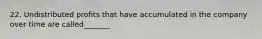 22. Undistributed profits that have accumulated in the company over time are called_______