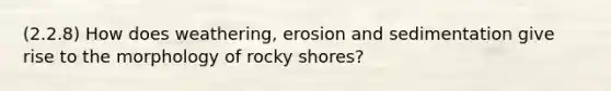 (2.2.8) How does weathering, erosion and sedimentation give rise to the morphology of rocky shores?