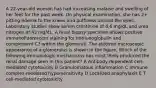 A 22-year-old woman has had increasing malaise and swelling of her feet for the past week. On physical examination, she has 2+ pitting edema to the knees and puffiness around the eyes. Laboratory studies show serum creatinine of 4.6 mg/dL and urea nitrogen of 42 mg/dL. A renal biopsy specimen shows positive immunofluorescent staining for immunoglobulin and complement C3 within the glomeruli. The electron microscopic appearance of a glomerulus is shown in the figure. Which of the following immunologic mechanisms has most likely produced the renal damage seen in this patient? A Antibody-dependent cell-mediated cytotoxicity B Granulomatous inflammation C Immune complex-mediated hypersensitivity D Localized anaphylaxis E T cell-mediated cytotoxicity