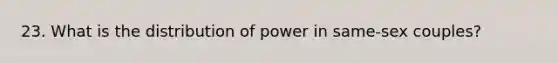 23. What is the distribution of power in same-sex couples?