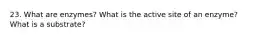 23. What are enzymes? What is the active site of an enzyme? What is a substrate?