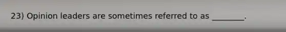 23) Opinion leaders are sometimes referred to as ________.