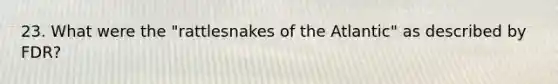 23. What were the "rattlesnakes of the Atlantic" as described by FDR?