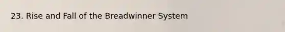 23. Rise and Fall of the Breadwinner System