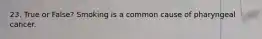 23. True or False? Smoking is a common cause of pharyngeal cancer. ​