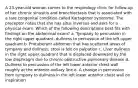 A 23-year-old woman comes to the respirology clinic for follow-up of her chronic sinusitis and bronchiectasis that is associated with a rare congenital condition called Kartagener syndrome. The preceptor notes that she has situs inversus and asks for a physical exam. Which of the following descriptions best fits with findings on the abdominal exam? a. Tympany to percussion in the right upper quadrant, dullness to percussion of the left upper quadrant b. Protuberant abdomen that has scattered areas of tympany and dullness; stool is felt on palpation c. Liver dullness in the right upper quadrant that is displaced downward by the low diaphragm due to chronic obstructive pulmonary disease d. Dullness to percussion of the left lower anterior chest wall roughly at the anterior axillary line e. A change in percussion from tympany to dullness in the left lower anterior chest wall on inspiration