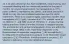 24 A 42-year-old woman has had nosebleeds, easy bruising, and increased bleeding with her menstrual periods for the past 4 months. On physical examination, her temperature is 37°C, pulse is 88/min, respirations are 18/min, and blood pressure is 90/60 mm Hg. She has scattered petechiae over the distal extremities. There is no organomegaly. Laboratory studies show hemoglobin of 12.3 g/dL, hematocrit of 37%, platelet count of 21,500/mm 3 , and WBC count of 7370/mm 3 . A bone marrow biopsy specimen shows a marked increase in megakaryocytes. The prothrombin and partial thromboplastin times are within the reference range. What is the most likely diagnosis? □ (A) Disseminated intravascular coagulation □ (B) Hemophilia B □ (C) Idiopathic thrombocytopenic purpura □ (D) Metastatic breast carcinoma □ (E) Thrombotic thrombocytopenic purpura □ (F) Vitamin K deficiency □ (G) Von Willebrand disease