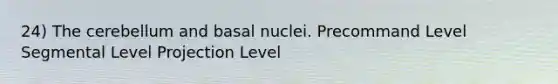 24) The cerebellum and basal nuclei. Precommand Level Segmental Level Projection Level