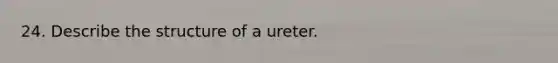 24. Describe the structure of a ureter.