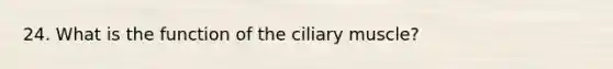 24. What is the function of the ciliary muscle?