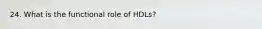 24. What is the functional role of HDLs?