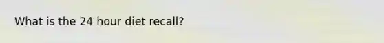 What is the 24 hour diet recall?