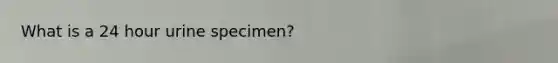 What is a 24 hour urine specimen?