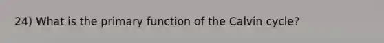 24) What is the primary function of the Calvin cycle?