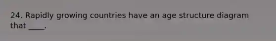 24. Rapidly growing countries have an age structure diagram that ____.