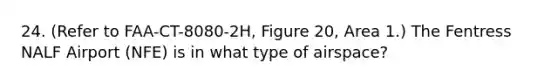 24. (Refer to FAA-CT-8080-2H, Figure 20, Area 1.) The Fentress NALF Airport (NFE) is in what type of airspace?